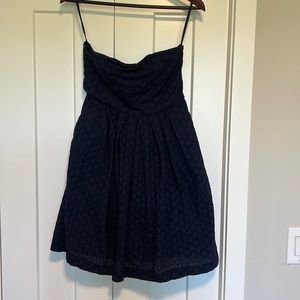 Navy Gap strapless eyelet dress